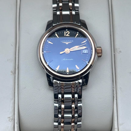 好价9.8新 浪琴索尹米亚系列钢18K金自动机械表女表L2.263.5.52.7