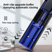 百隆不锈钢抽屉三节轨道阻尼缓冲滑轨道键盘托架电脑桌二节橱柜轨