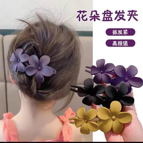 2024 New Flower Hair Clip Retro Korean Style Barrette Back-o