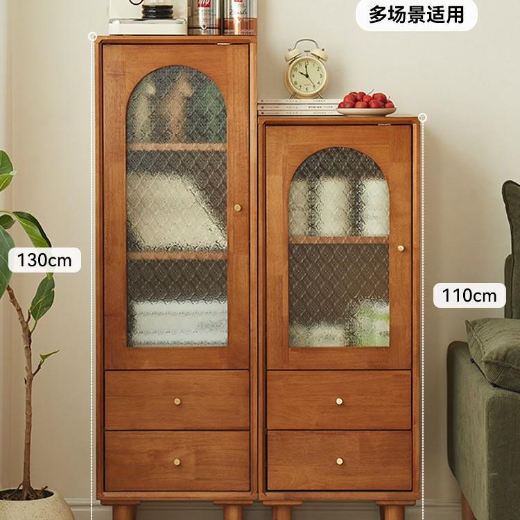 实木电视柜客厅立柜高低边柜斗柜家用组合靠墙收纳柜置物展示窄柜