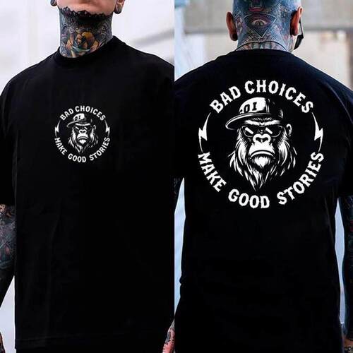 BAD CHOICES MAKE GOOD STORIES Chimpanzee Print Men's