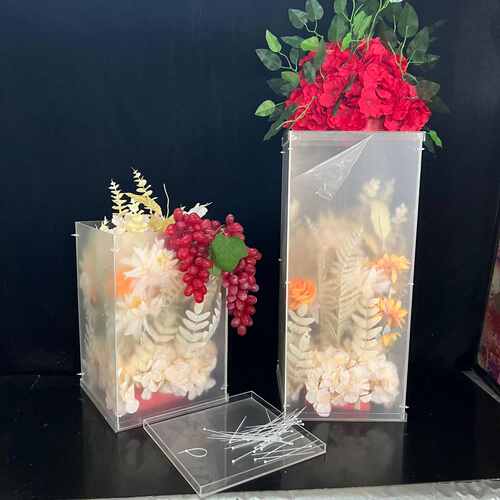 婚庆新款四方舞台陈酒桌宴会厅路美店装饰花架力引道具亚克花婚礼