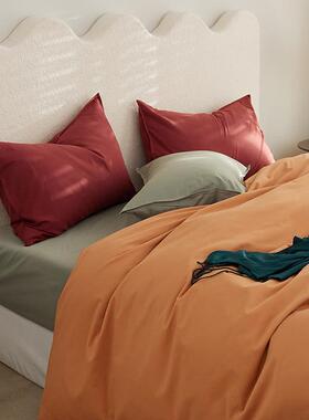 V45O1秋00支长棉磨毛四F868T5J8件绒套冬加厚磨毛纯色撞色床床笠