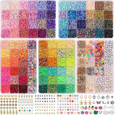 Clay Beads Set Bracelet Necklce Making Bead Letter DIY Kits