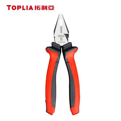 拓利亚（TOPLIA）德式专业钢丝钳6英寸 虎钳子平口钳家用多功能