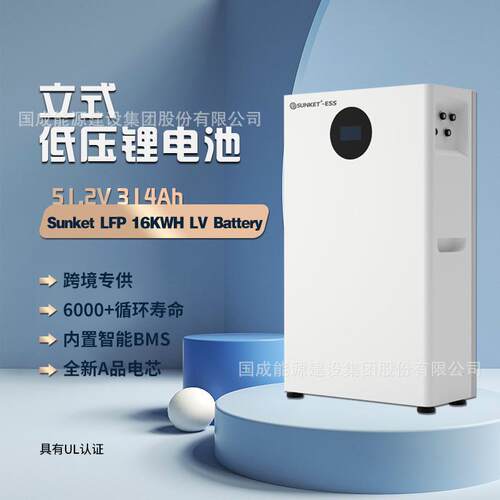 16度电立式低压磷酸铁锂电池51.2V314Ah跨境出口UL认证