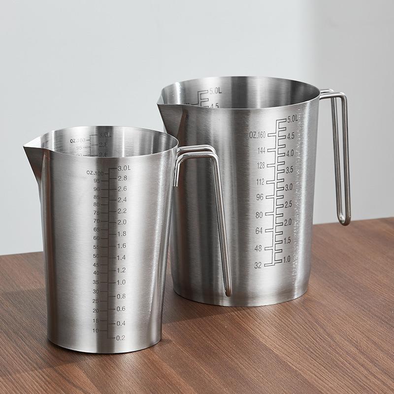 大容量不锈钢烧杯实验室化工厂用304不锈钢量杯3000ml-3L5L