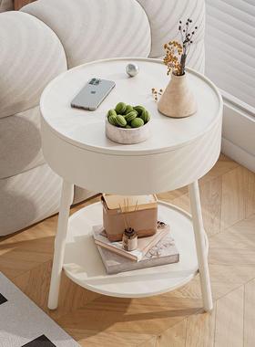 创沙发边几可移动意油奶风小户型小推车置物架带轮80423小现代简