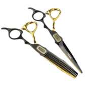 6.0寸华尔黑金色豹款 刘海剪牙剪打薄剪 双剑面美发剪刀理发剪平剪