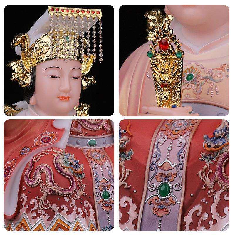 觉缘阁汉白玉妈祖家用供奉神像天上圣母天后湄洲海神娘娘雕像摆件