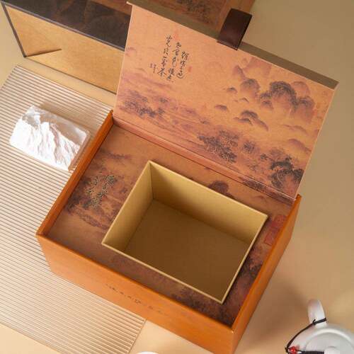 明前龙井茶通用礼品盒半斤装空盒绿茶茶包礼盒MDF木质茶叶盒