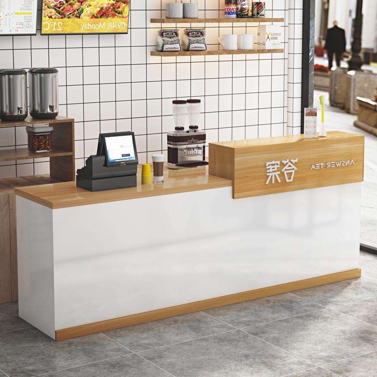 收银台简约柜台前台接待商用小型店铺吧台奶茶小吃店吧台餐饮店