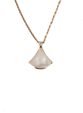 [9.9新]宝格丽BVLGARI女士大号白贝母扇子项链GD038参考2.23w