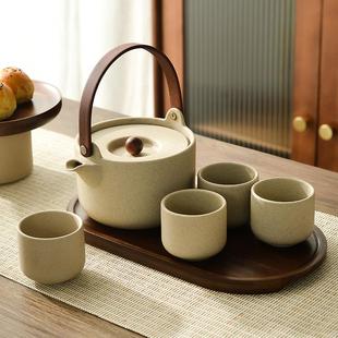 陶瓷茶壶泡茶家用茶具套装 中式 茶水分离提梁壶带茶漏电陶炉煮茶壶