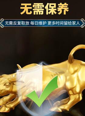 铜牛摆件纯黄铜生肖牛气冲天铜华尔街旺市牛转乾坤客厅办公室摆设