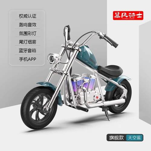 新款哈4雷儿童电动玩车摩托车暴风骑士车两轮越野车摩托-12岁卡丁