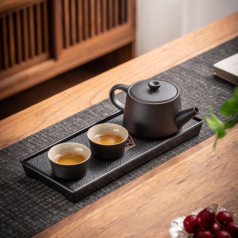 黑陶功夫茶具套组家用迷你茶盘小型办公室个人专用泡茶壶小套茶杯