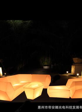 LED发光D-255-10吧组合沙发客酒店KTV酒家具装民宿七件套套会沙发