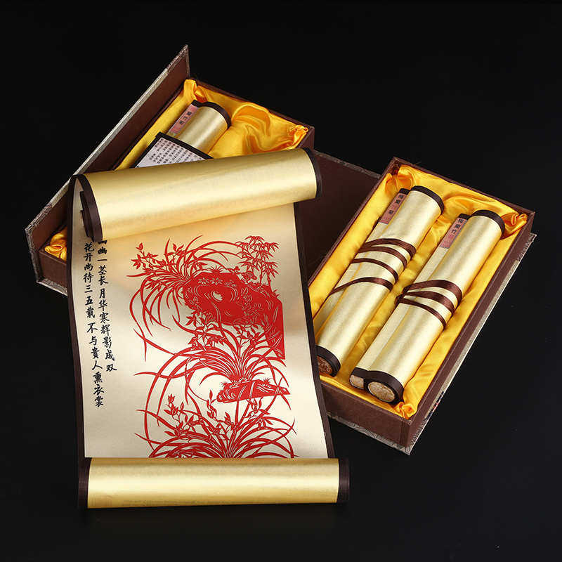 丝绸画剪纸画装饰画送老外的中国特色礼物外事礼品中国风出国礼品