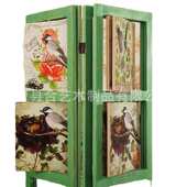 木质折屏中式 玄关酒店办公家具折叠彩印木质屏风 隔断屏风木制时尚