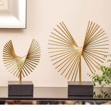 轻奢抽象几何雕塑摆件后现代金属客厅书房样板间售楼部软装饰品