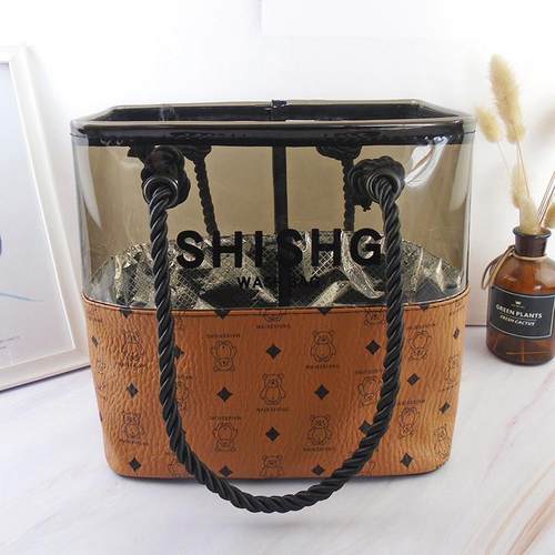 半透明洗漱包手提洗澡篮大容量洗漱浴兜包女便携洗浴化妆收纳包袋