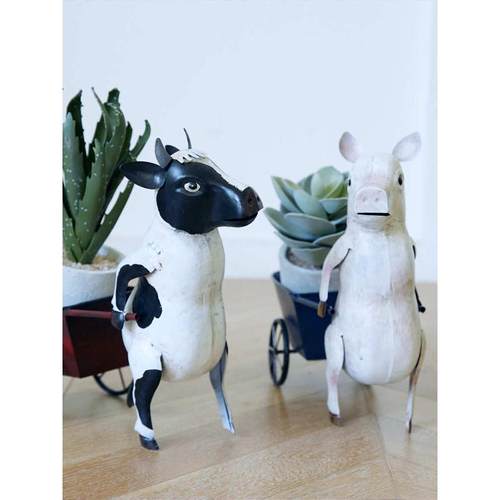 铁艺阳台花盆落地式室内室外动物摆件户外网红客厅新款移动创意