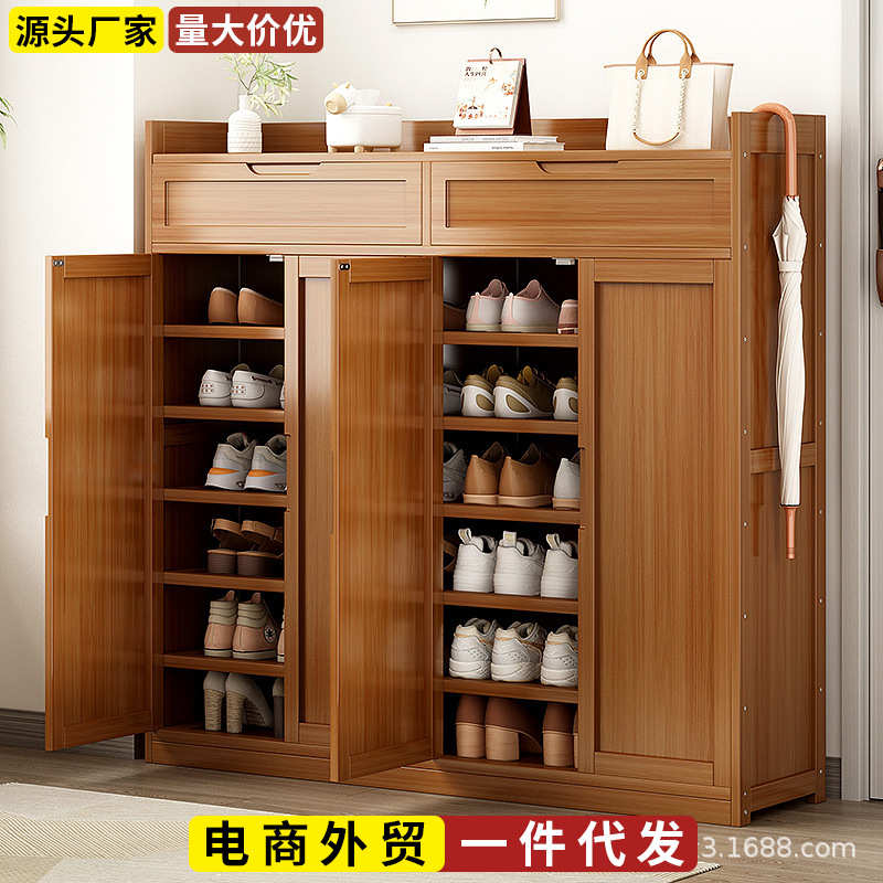 楠竹鞋柜家用门口2024新款爆款玄关柜楼道外鞋架厂家直销一件代发