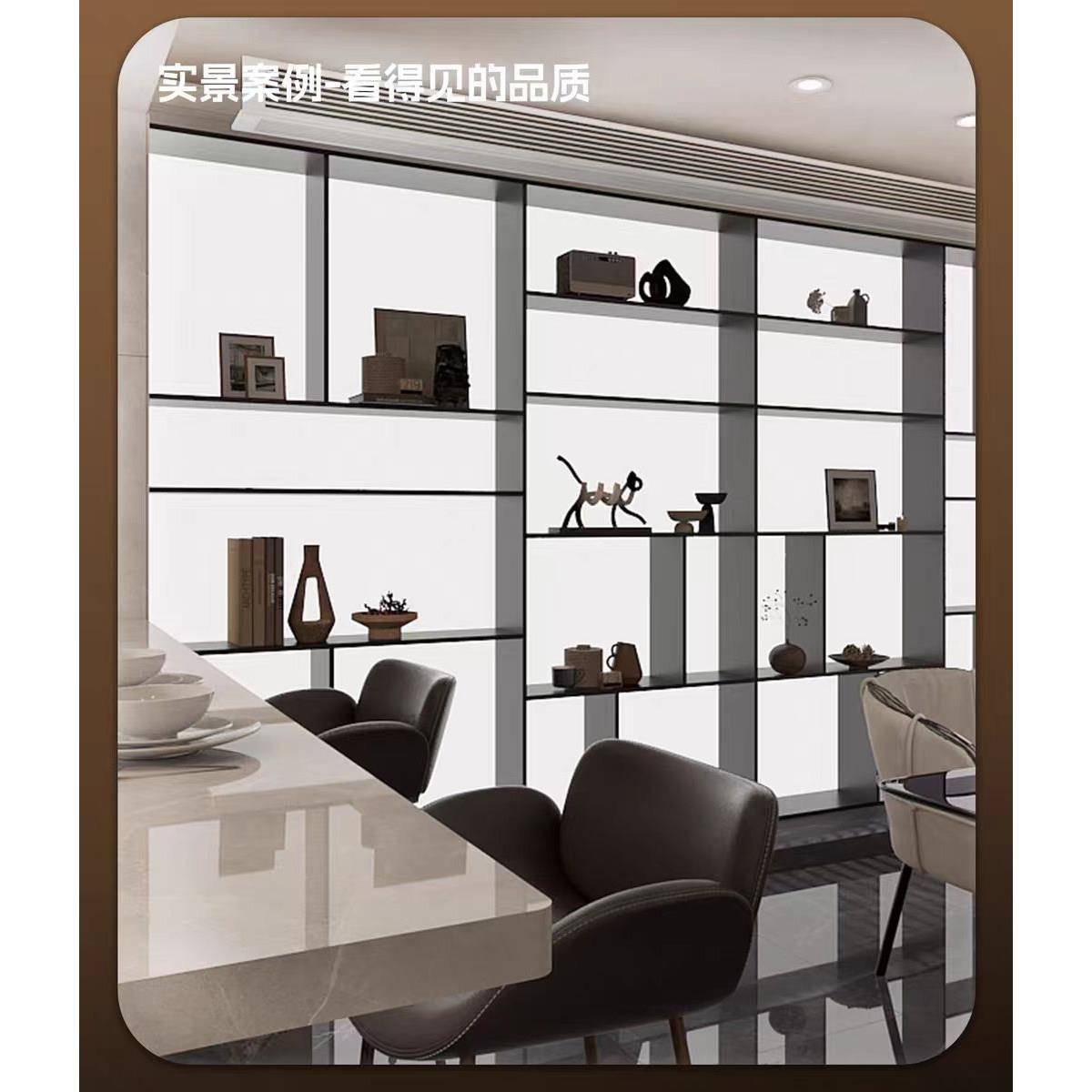 不锈钢发光柜定制压克力发光板装饰展示柜别墅客厅金属酒柜餐柜