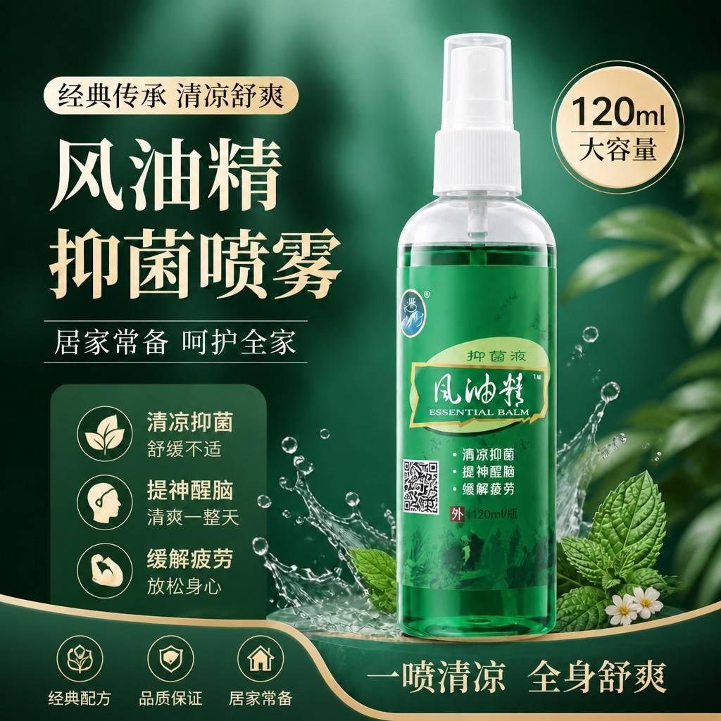 大瓶风油精老牌子正品官方店旗舰120ml喷雾式防蚊虫叮咬药房直发