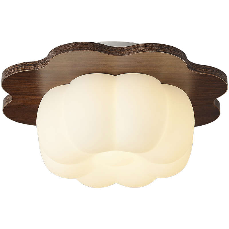 复古灯具奶油led中山过道走廊风中式简约吸顶灯胡桃木玄关新中古