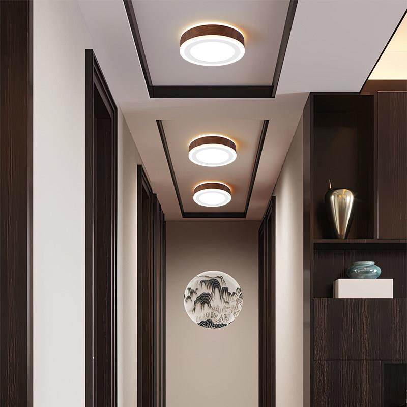 新中式吸顶灯走道灯走廊玄关灯圆形阳台现代简约方形门厅小灯具