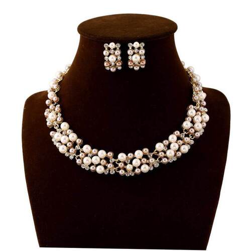 pearl necklaces set earrings jewelry women 珍珠潮女项炼饰品