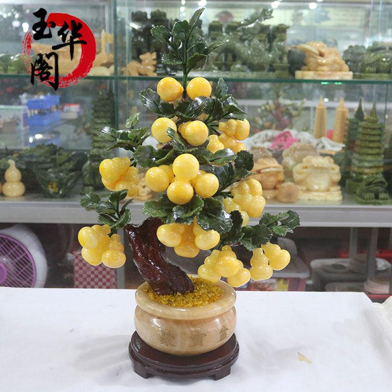 福禄寿盆栽玉石葫芦摆件招财聚财客厅电视柜玄关摆件家居装饰品