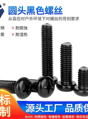 PM2.5x3-2.5x20圆头黑色螺丝 GB818不锈钢 高盐雾黑锌达克罗螺丝