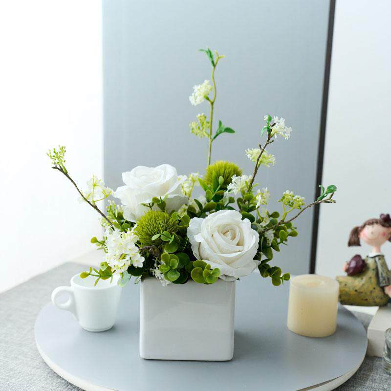 北欧风仿真花假绿植摆件客厅餐桌茶几玄关盆景田园桌面创意小盆栽