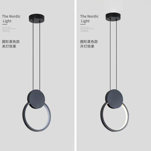 2025年餐厅吊灯现代简约卧室网红单头飘窗LED床头吊灯源头厂家