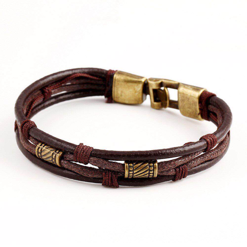 Bracelet Multilayer Leather bangle wristlet外贸欧美风手炼新