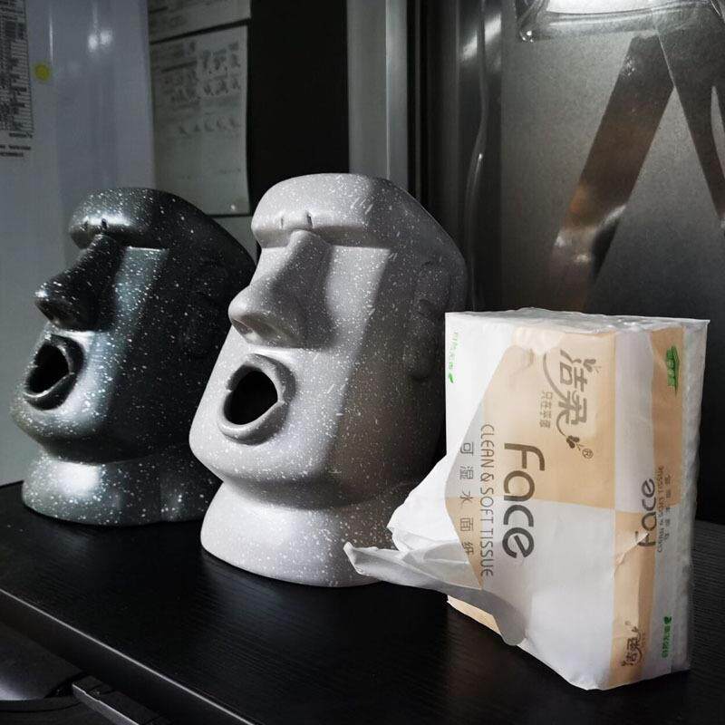 创意摩艾石像人MOAI复活节岛石人纸巾愤怒石像人纸巾抽工厂跨境