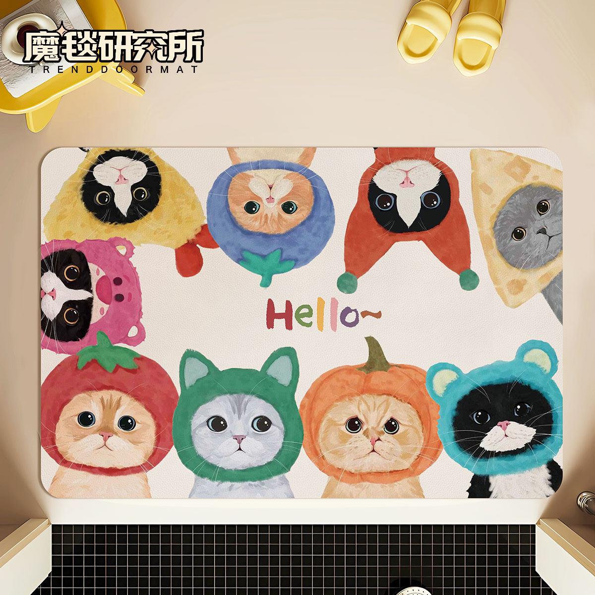 多巴胺玩偶猫浴室垫脚垫吸水卫生间地垫家用厕所门垫速干防滑垫子