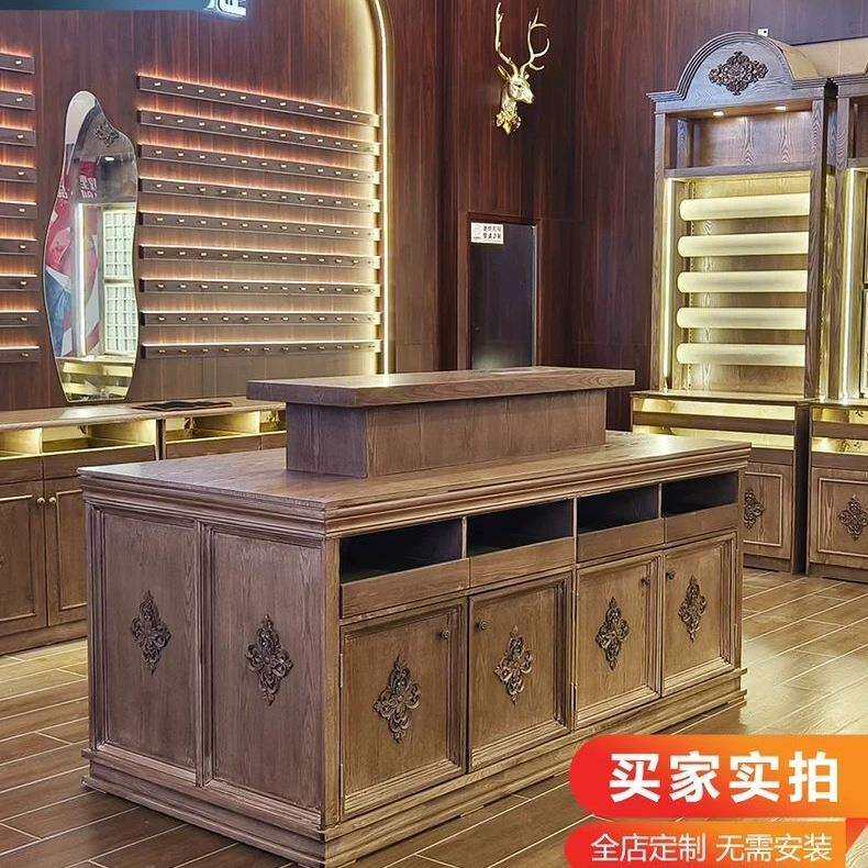 中岛展示台珠宝实木展示柜玻璃柜产品展柜陈列柜样品饰品首饰货架