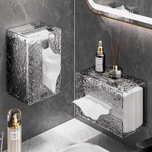 Luxury Lightweight Facial Towel Storage Box, Wall-Mounted Ti