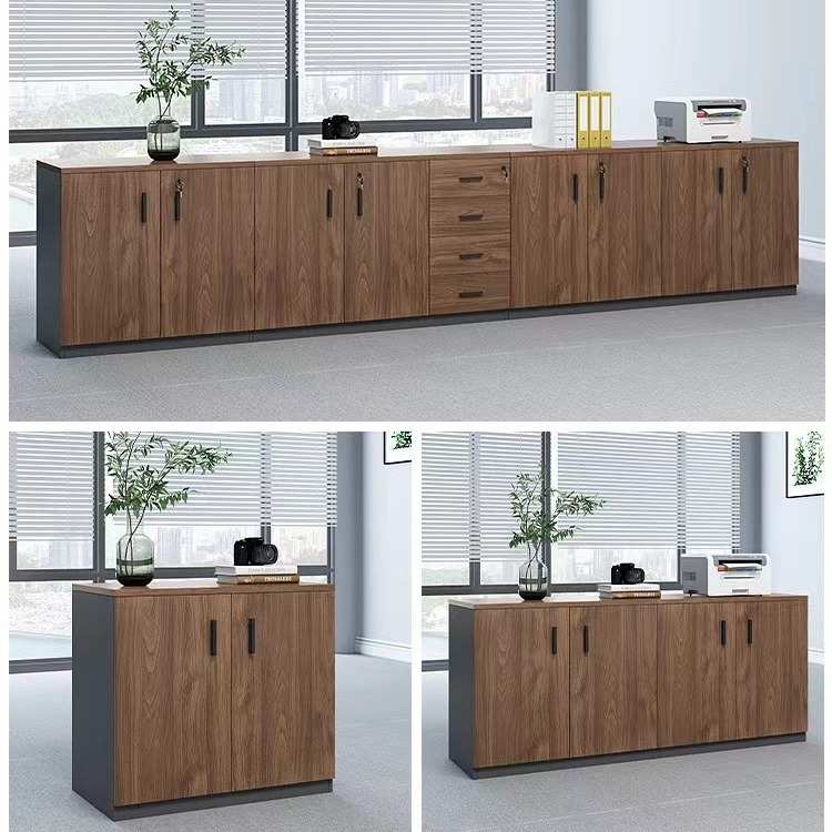 AL办公室文件柜木质矮柜地柜储物柜隔断柜带锁资料柜打印机收纳柜