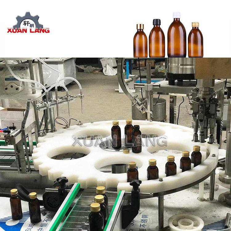 口服液灌装轧盖机 酵素果汁糖浆全自动定量灌装机 酒封盖机厂家