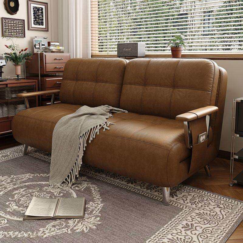 沙发床单人可折叠两用中古风小户型客厅书房伸缩多功能一体折叠床