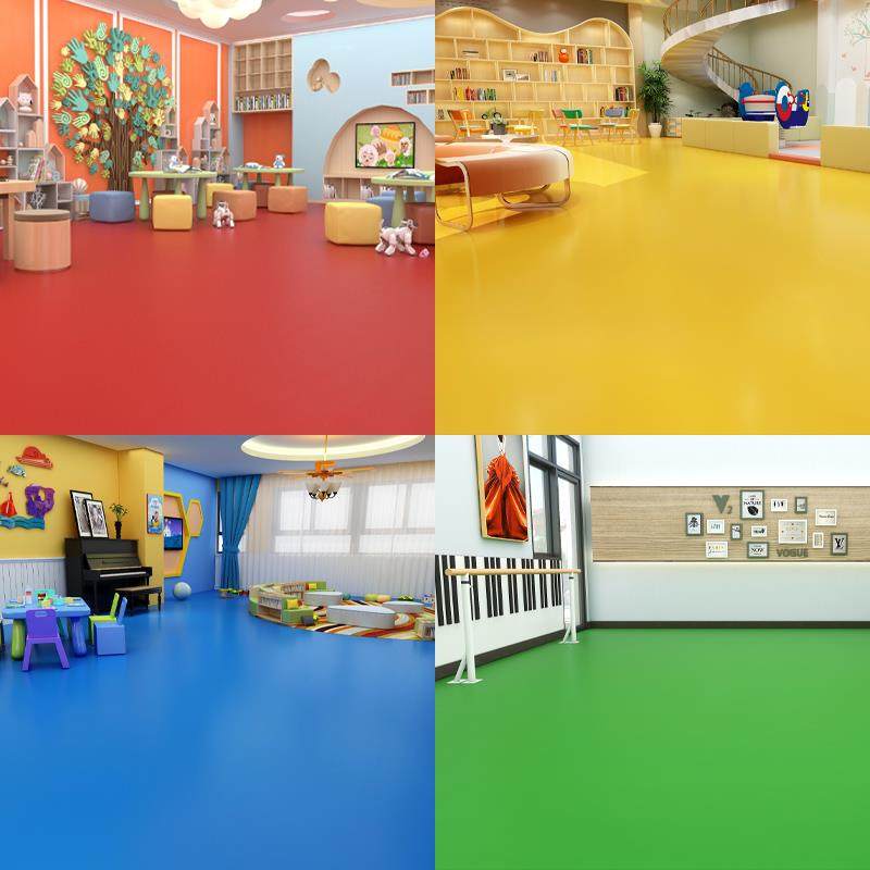 纯黄色pvc地板革水泥地直接铺加厚耐磨防水工厂车间塑胶地板地垫