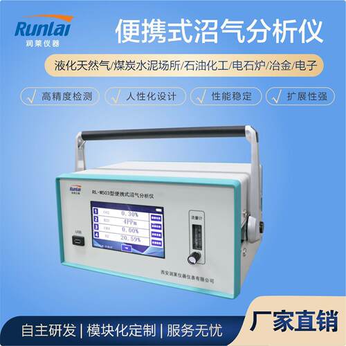 润莱仪器便携式沼气分析检测仪CO2COH2SO2气体浓度分析仪