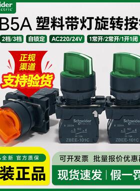 施耐德带灯选择开关黄色ZB5AK1253C+ZB5AW0B51C 二档自锁LED旋钮
