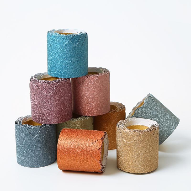 金葱公告栏边框纸教室黑板边框装饰贴纸卷筒波浪形边框贴纸