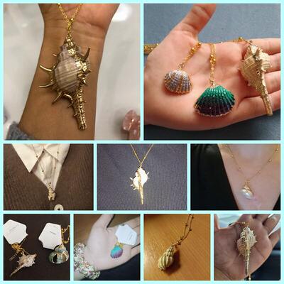Boho Conch Shell Necklace Sea Beach Shell Chain Pendant Neck